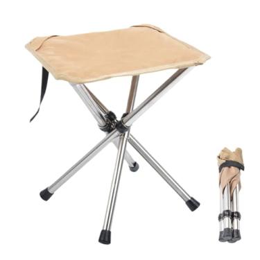 Imagem de Pequenas fezes de acampamento, banco de acampamento portátil, Cadeira de fezes portáteis, Suporte de aço inoxidável, assento leve ao ar livre para camping, caminhada, jardinagem
