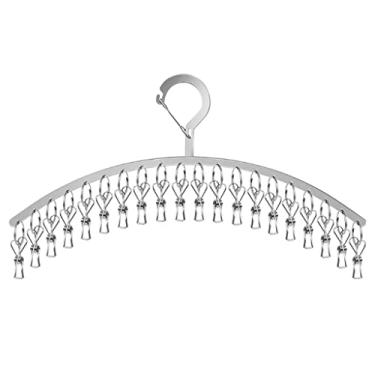 Imagem de 20 clipes de aço inoxidável à prova de vento gancho de roupa suja escorredor de meia