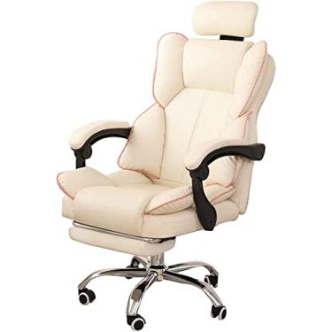 Imagem de Mesa confortável, acolchoamento de camada dupla para computador doméstico executivo, excelente suporte, couro PU à prova d'água e superfície resistente a manchas, capacidade de peso elegante de 150 kg