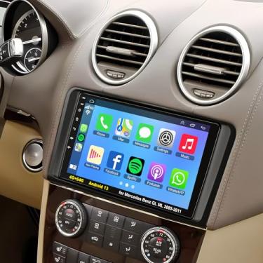 Imagem de Rádio veicular GPS para Mercedes Benz GL ML Classe W164 X164 ML350 ML500 ML280 GL320 GL350 GL450 2005-2011, suporta carplay sem fio/Android Auto, Mirrorlink, 4G + 64G, câmera de reserva