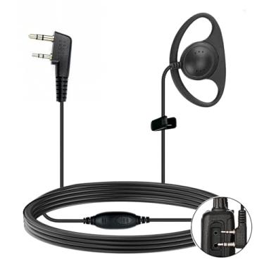 Imagem de Fone de ouvido em forma de D com PTT/microfone compatível com rádios Kenwood Baofeng SAMCOM BTECH Retevis Walkie Talkies e BF-F8HP UV-82HP UV-5R UV82 UV82C UV5X3 TK NX, fone de ouvido walkie talkie