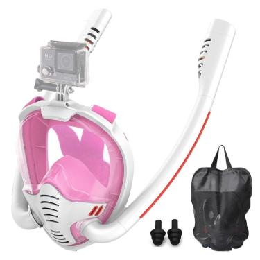 Imagem de Mascara de Mergulho Snorkel Duplo Protetor Ouvido Oculos 180 Graus Piscina Nataçao Mar Praia Esporte Diversao Lazer