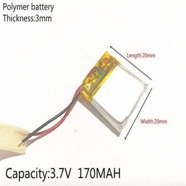 Imagem de Bateria 302020 Com 170mah 3mmx20mmx20mm 2 Fios 3,7v - bgb