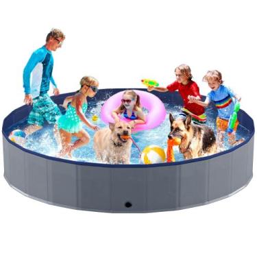 Imagem de Piscina Plegable Portátil para Perros Niubya 247x41cm PVC Gris
