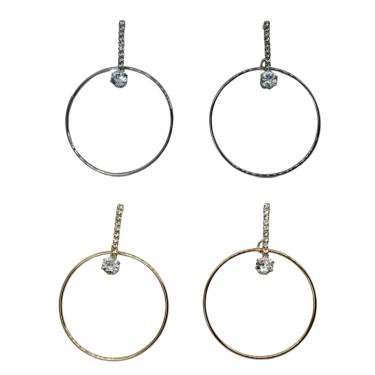 Imagem de Brinco Folheado Círculo Pedras Strass - Selecione o Modelo