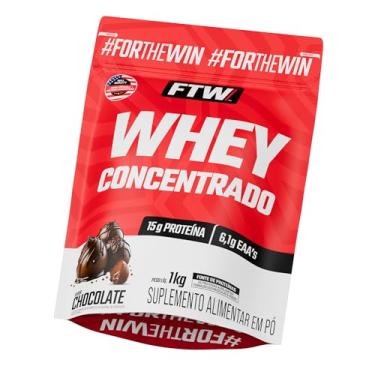 Imagem de FTW Whey Concentrado com Proteína Concentrada WPC, Suplemento Alimentar em Pó com 15g de Proteína por Porção, Rico em Aminoácidos Essenciais, Sem Glúten – Refil 1KG (Chocolate)
