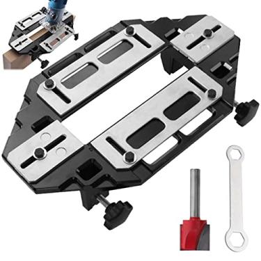 Imagem de RWWPJLLWHR Gabarito de dobradiça de porta, dobradiça precisa para carpintaria, localizador de ranhura, abridor de porta leve, localizador de ranhura, dobradiça de porta de liga de alumínio, gabarito