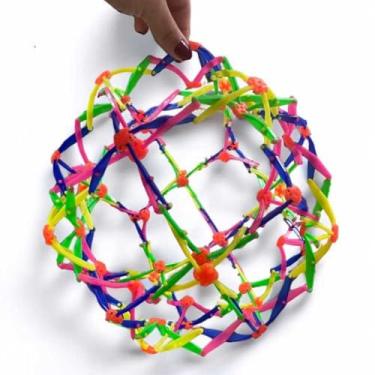 Imagem de Bola Expansível Mágica, Brinquedo Educativo que Abre e Fecha, Multicolorido, 13-25cm, para Crianças, Esfera Dobrável com Design Colorido