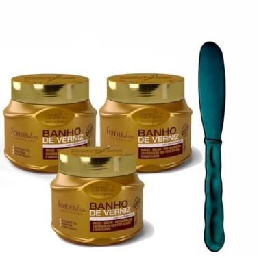 Imagem de Kit 03 Mascara Banho de Verniz Forever Liss 250g
