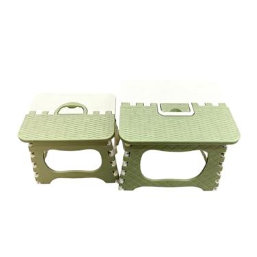 Imagem de Banqueta Banquinho Dobrável De Plástico Resistente Para Viagem(VERDE(GRANGE),2)