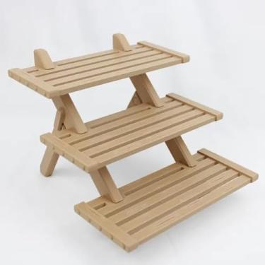 Imagem de Mini Estante Rústica de 3 Andares – Prateleira Decorativa e de Exposição para Casa, Loja ou Escritório