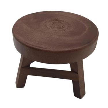 Imagem de Stgfyxgs Vaso de Flores de Madeira, Banco Redondo, Decorativo, Moderno, Rústico, Pátio, Quarto, Ambiente Externo, Interno, Bonsai em Vaso