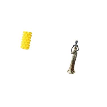 Imagem de Fenteer Vaso de Porcelana para Flores E Estatueta de Tribal Africana, Escultura de Arte Decorativa para Mesa de Sala de Estar E Decoração de Armário de