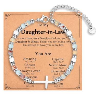 Imagem de IKIATY Presentes cristãos para mulheres, meninas, pulseira de cruz religiosa, aniversário, Natal, Páscoa, batismo, primeira comunhão, dia dos namorados, presentes de formatura para ela, adjustable