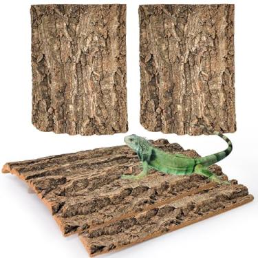 Imagem de Fundo de terrário de cortiça 30,5 cm x 20,3 cm natural réptil de cortiça com casca de cortiça plano de terrário tábua de terrário dragão barbudo escalada tapete de parede decoração para lagarto