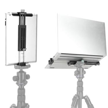 Imagem de koolehaoda Adaptador de suporte de tripé de alumínio para iPad com 2 suportes de cauda de andorinha Acra, parafuso de 1/10.2 cm e sapata fria (13,7 cm a 33.0 cm) ajustável universal tablet braçadeira