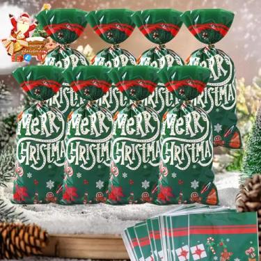 Imagem de 50 x Saco de doces fofo para presente de biscoito de Papai Noel, embalagem OPP, festival, festa, Natal, faça você mesmo, acessórios para sacolas de presente (Estilo3)