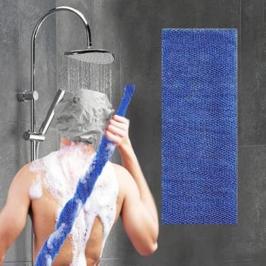 Imagem de Rede de esponja de banho, esponja de banho, esfoliante, esfregão corporal para uso diário (azul)
