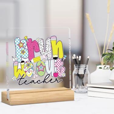 Imagem de Presentes engraçados de agradecimento para professores, presentes de agradecimento para música, matemática, dança, ciências, professor, placa acrílica, decoração de mesa para casa, quinta, escritório