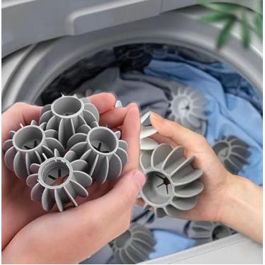 Imagem de 10 bolas de roupa reutilizáveis para esfregar, máquina de lavar, bola especial de silicone, roupas arrumadas, limpeza profunda, antienrolamento (cinza, 3 x 4,3 cm)