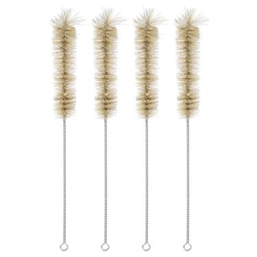 Imagem de Escova de limpeza de garrafa de tubo de 30 mm limpador de tubos de aço inoxidável para limpeza de tubos e garrafas marrom, 4 peças