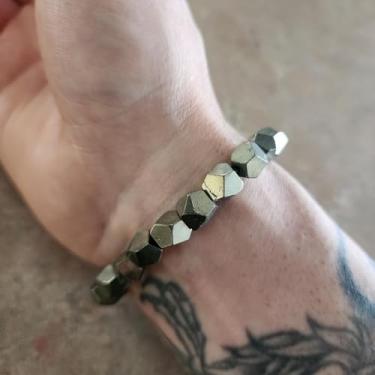 Imagem de Pulseiras de contas masculinas com punho empilhável dourado e preto acessório de braço de joia elegante presente para homens