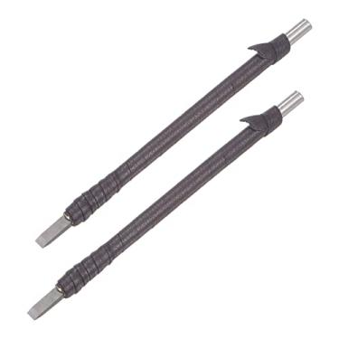 Imagem de Faca para entalhar cinzéis de madeira, carboneto de tungstênio de 5 mm, ponta plana para marcenaria, ferramenta manual gravadora de 150 mm (6 polegadas) de comprimento com alça de tecido de couro, 2