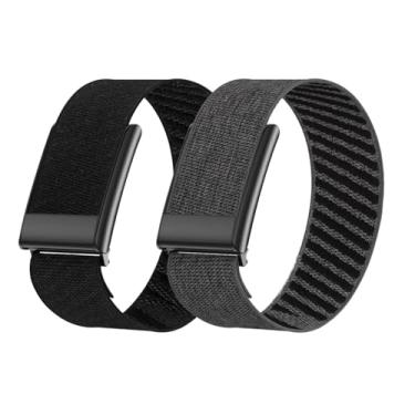 Imagem de Vanet Pulseiras de nylon compatíveis com Whoop 5.0 Peak, MG Life e One, pulseira de tecido elástico, respirável, esportiva, ajustável, trançada, elástica, para homens e mulheres, pacote com 2