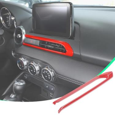Imagem de Aotumcer Moldura de ar condicionado para saída de ar condicionado para Mazda MX-5 ND, acabamento do console de controle de ar condicionado estilo fibra de carbono compatível com Mazda MX-5 2016+