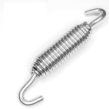 Imagem de QKYS Harley Kickstand Spring, mola de suporte de motocicleta de aço cromado, substituição para #50005-85A, compatível com Softail/Road Glide/Sportster (prata)