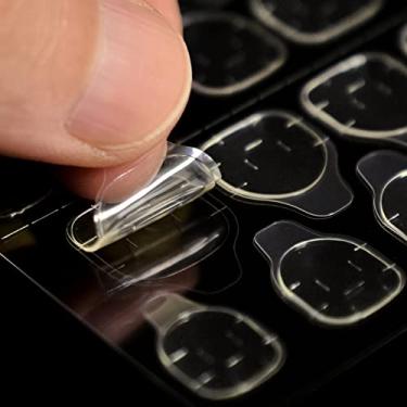 Imagem de 1200 peças (50 folhas) abas adesivas impermeáveis respiráveis abas de cola dupla face adesivo de gel de unha super pegajoso adesivo de cola de unhas falsas transparentes flexíveis para manicure