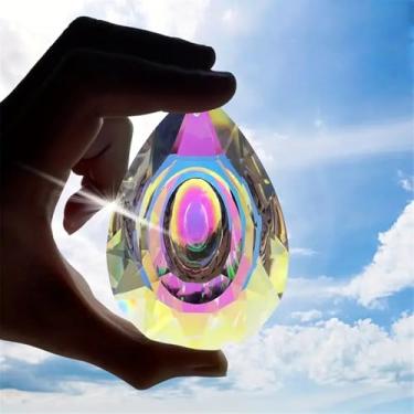 Imagem de 1 apanhador solar grande de 76 mm/2,99 polegadas para decoração de janela, peças de candelabro e decorações de casa faça você mesmo, efeito prisma brilhante e reflexos coloridos