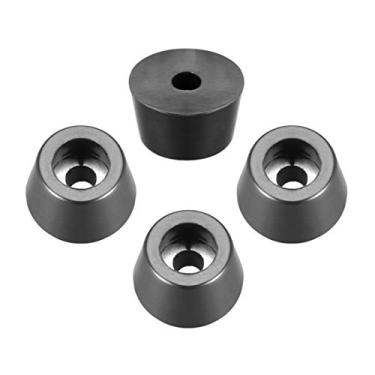 Imagem de Almofadas amortecedoras para pés de borracha D12 x 10 x H7 mm Tábua de cortar móveis balança eletrônica almofadas de perna antiderrapantes preto 4 peças