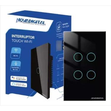 Imagem de Interruptor Touch Inteligente 4 Botões Wifi Novadigital 4X2