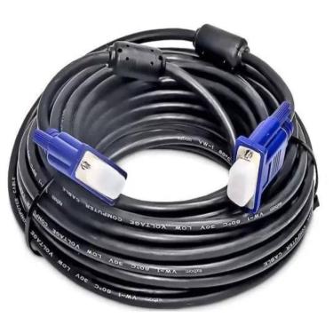 Imagem de Cabo Para Monitor e Projetor VGA DB15 Com Filtro 5 Metros Preto