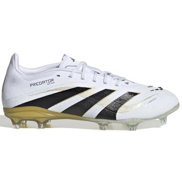 Imagem de Chuteira Junior Predator Elite firme (branco/preto/dourado metálico) por adidas, Branco, 5.5 M / 7 W