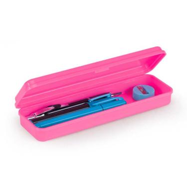 Imagem de ESTOJO PLASTICO SIMPLES ROSA NEON WALEU