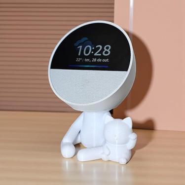 Imagem de Suporte Alexa Echo SPOT. Robert GATO DA SORTE - Presente, decoração criativa, música, som, stand de mesa Amazon