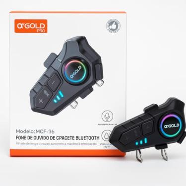 Imagem de Fone de Ouvido Bluetooth para Capacete A’Gold MCF-36 IPX6 Microfone RGB Assistente de Voz Som Estéreo e Proteção IPX6 Ideal para Motociclistas, Ciclistas e Aventuras ao Ar Livre