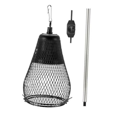 Imagem de IEUDNS Tampa de lâmpada de calor para répteis, tartarugas, luz de aquecimento, cúpula, plugue da UE, abajur anti-escaldante para tartaruga