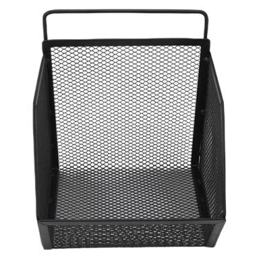 Imagem de Asixxsix Cesta de Arame Suspensa, Pequena Cesta de Armazenamento de Metal Com Ganchos Adesivos para Montagem na Parede, Design de Arame Aberto para Cozinha, Banheiro, Quarto, Berçário, (Preto)