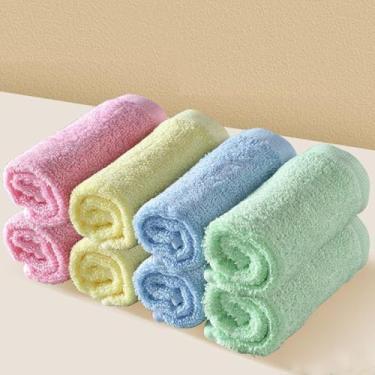 Imagem de Conjunto de 8 toalhas de prato de pano de cozinha, toalhas de cozinha de algodão 8 peças, panos de prato de cozinha absorventes para secagem e limpeza antiaderentes laváveis a óleo (25 x 25 cm)