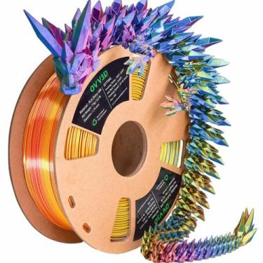 Imagem de Filamento de impressora 3D OVVNYXE OVV3D PLA 1,75 mm Tri-Colors