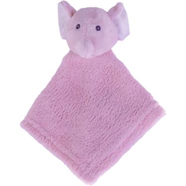 Imagem de Naninha Para Meninas Coral Fleece 100% Poliéster 27x27cm Elefante Rosa