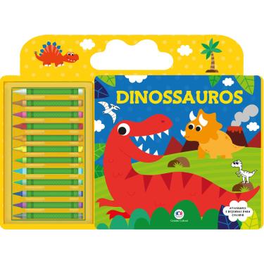 Imagem de Livro de Colorir Dinossauros com 12 Gizes de Cera (4+ anos)