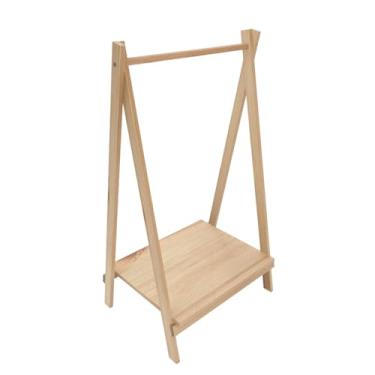 Imagem de Arara Cabideiro Roupeiro Expositor Sapatos Infantil Leve Madeira