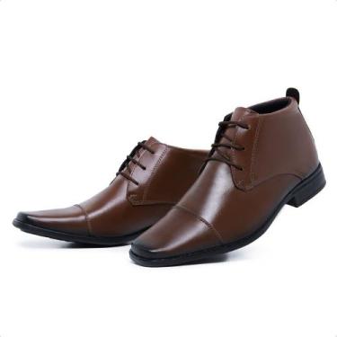 Imagem de Bota Social Masculina Palmilha EVA Macia Cano Curto Sola de Borracha C