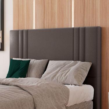 Imagem de Cabeceira Estofada Casal 140 Cm Diamante Corino Marrom