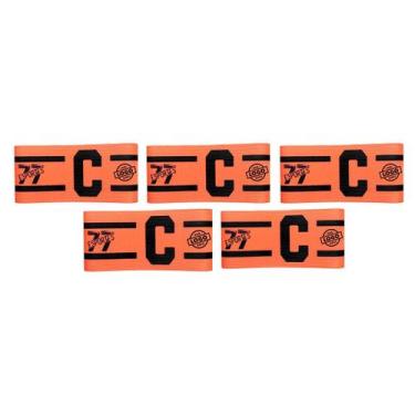 Imagem de Kit 5 Braçadeira Faixa Capitão Personalizável Brasão Time Fecho tiras 