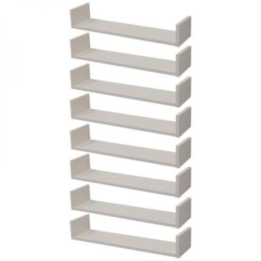Imagem de Kit 8 Prateleiras Branca Suporte Mercado das Prateleiras